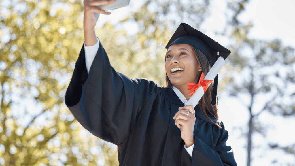 a person in a graduation gown