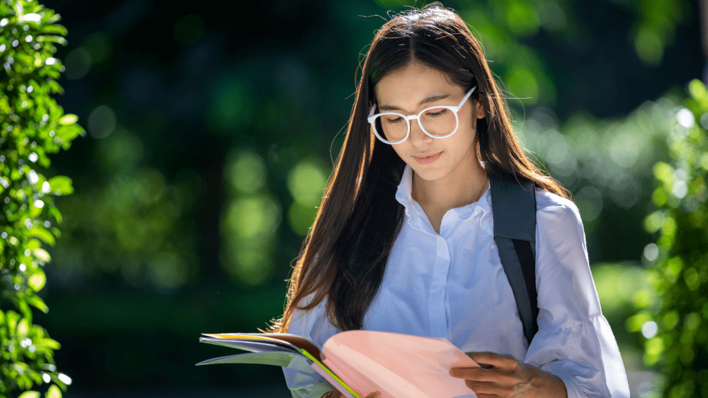 a person holding a book