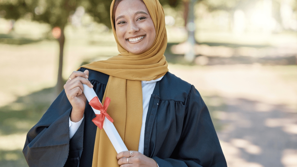 a person in a graduation gown