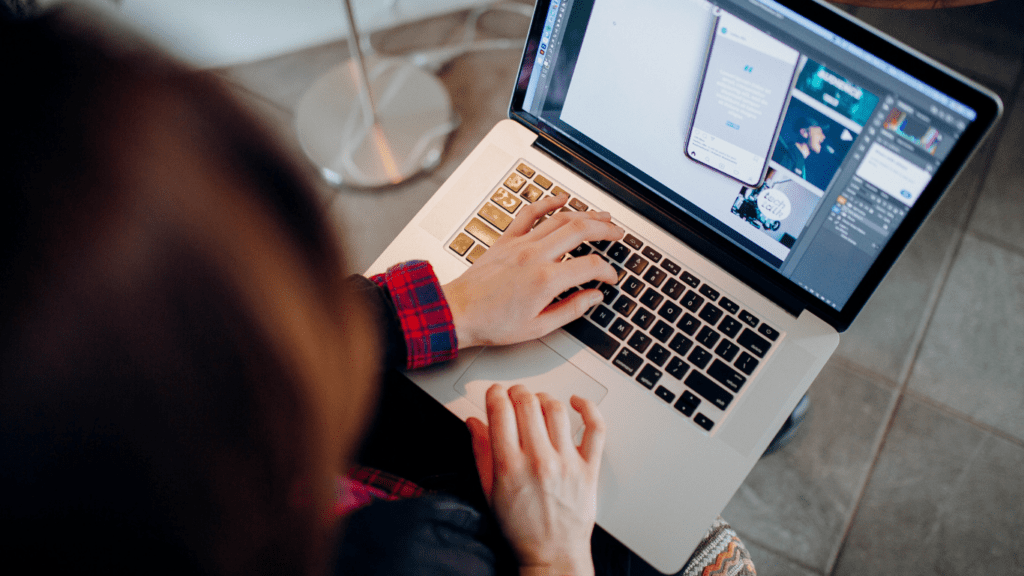 a person working on laptop