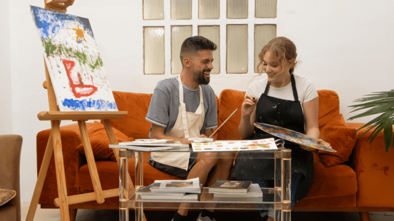 couple having their painting therapy